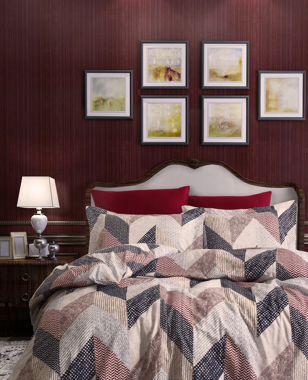 Lenjerie de pat dubla (EU) (IT), L'essentiel Maison, Anatoli, Cream / Brown / Beige - imagine 6
